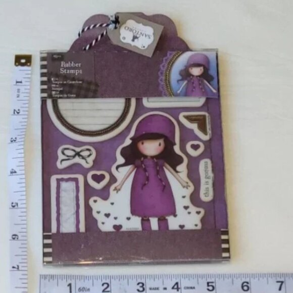 Santoro London Gorjuss Girl Rubber Stamps Rainy Daze 9 pieces - Picture 3 of 3